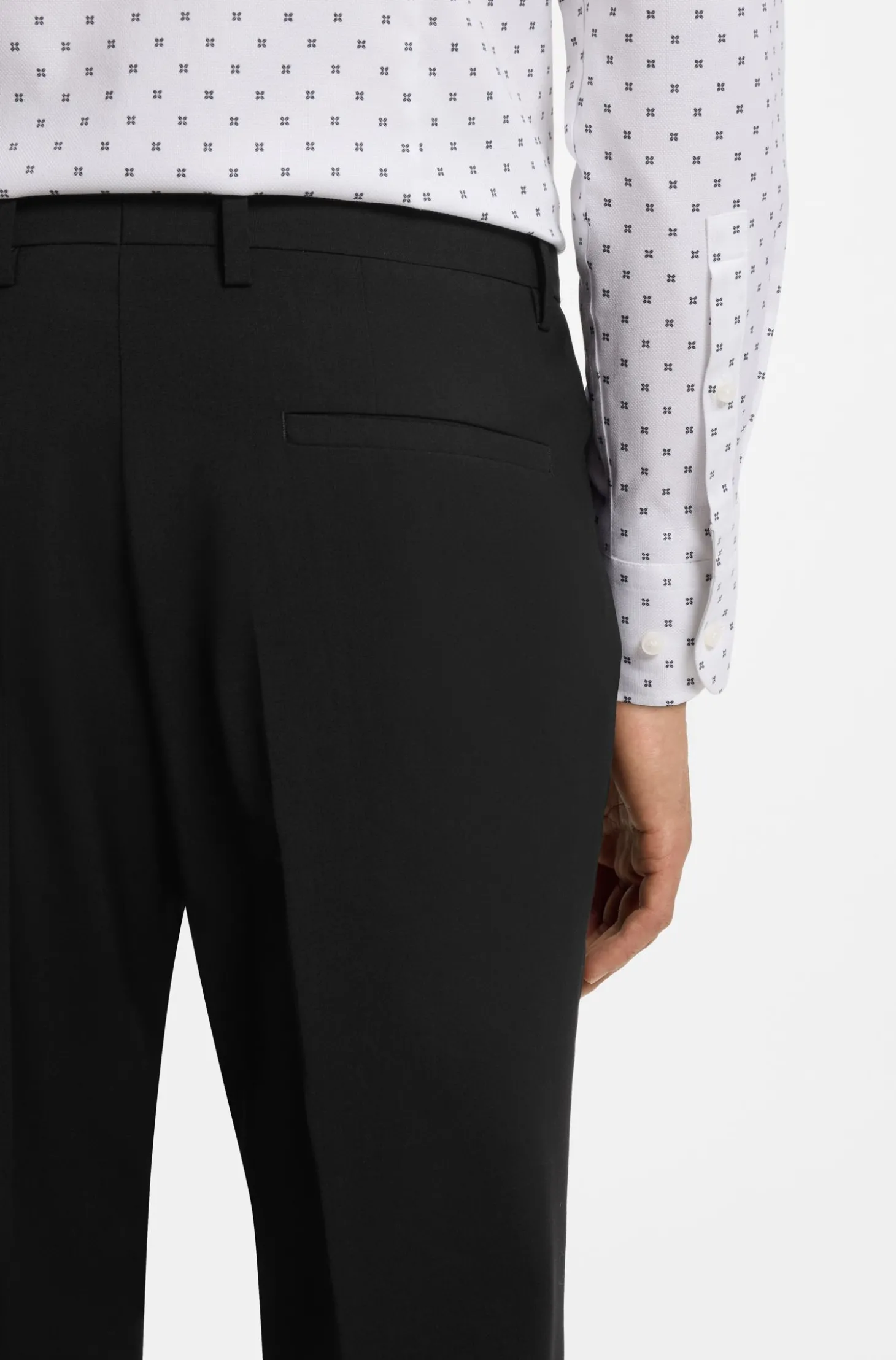 Gemusterte Slim-Fit Hose aus Schurwolle