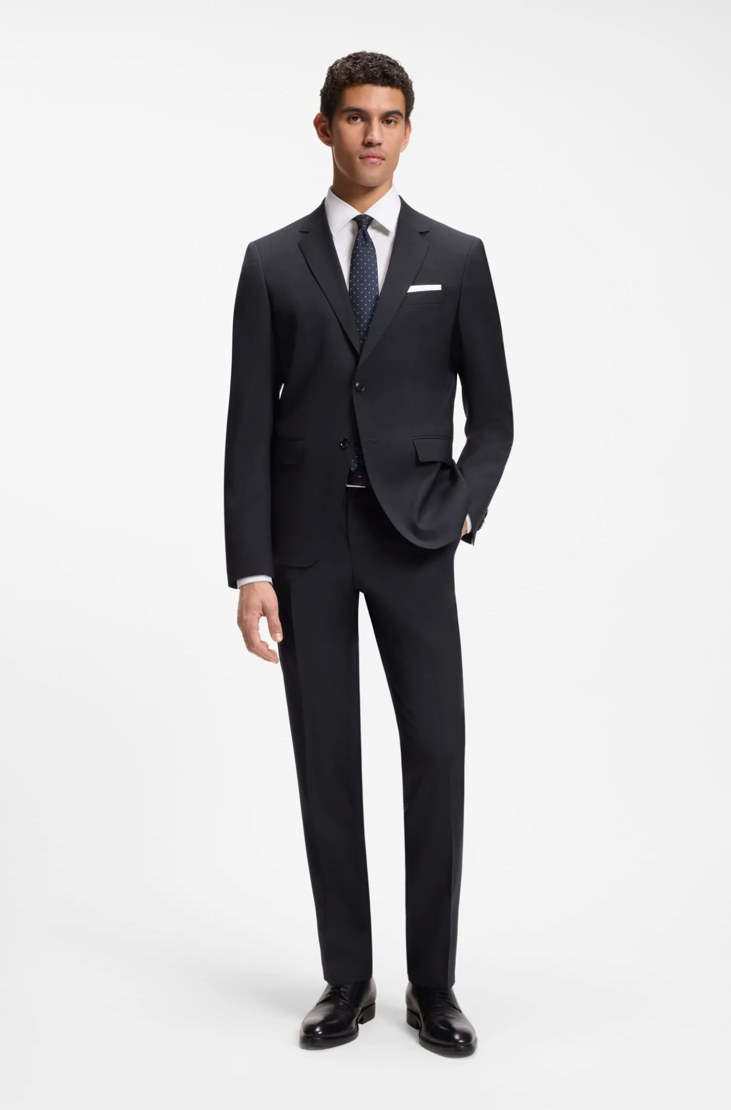 Gemusterte Slim-Fit Hose aus Schurwolle