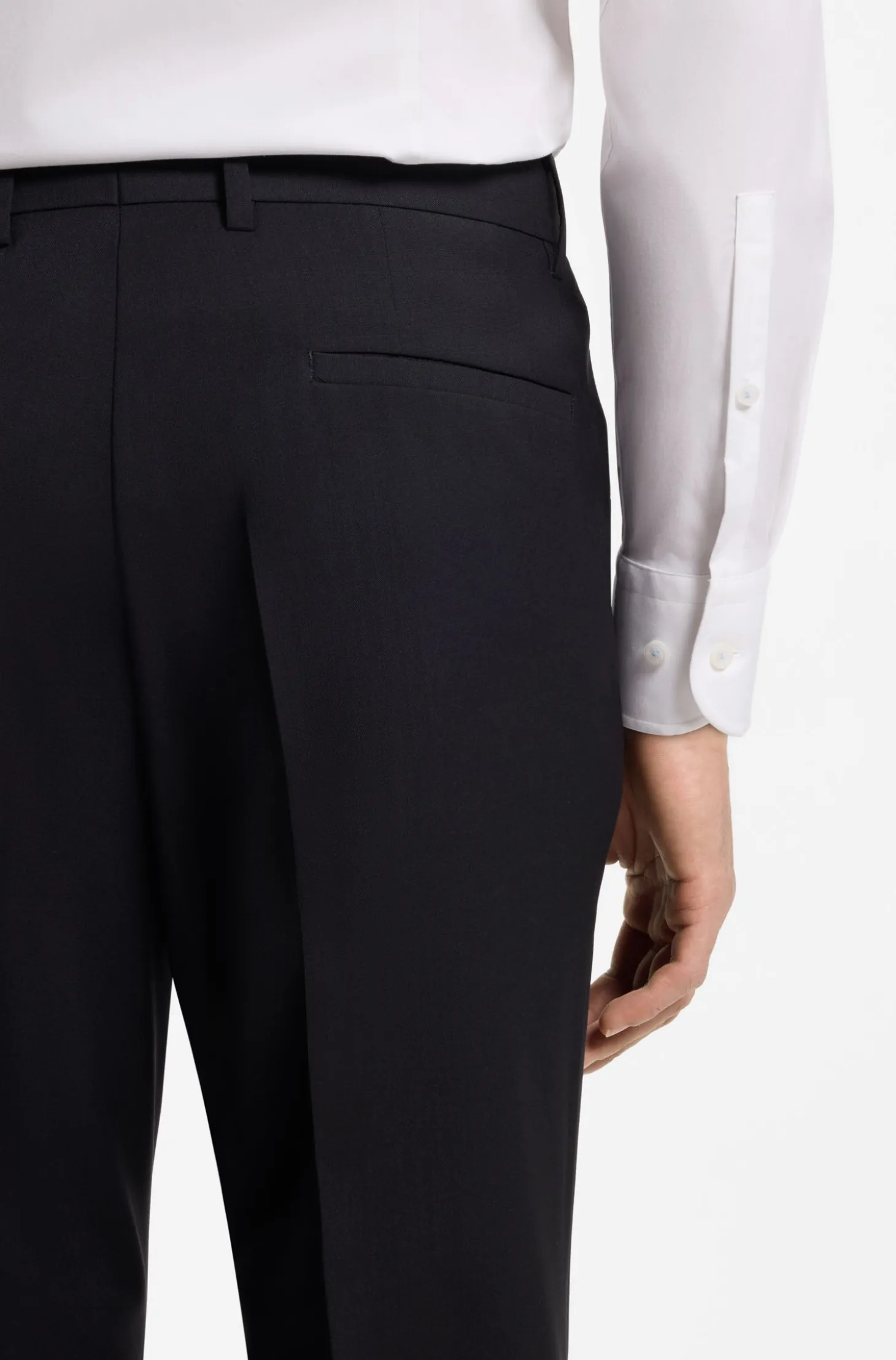 Gemusterte Slim-Fit Hose aus Schurwolle