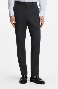 Gemusterte Slim-Fit Hose aus Schurwolle