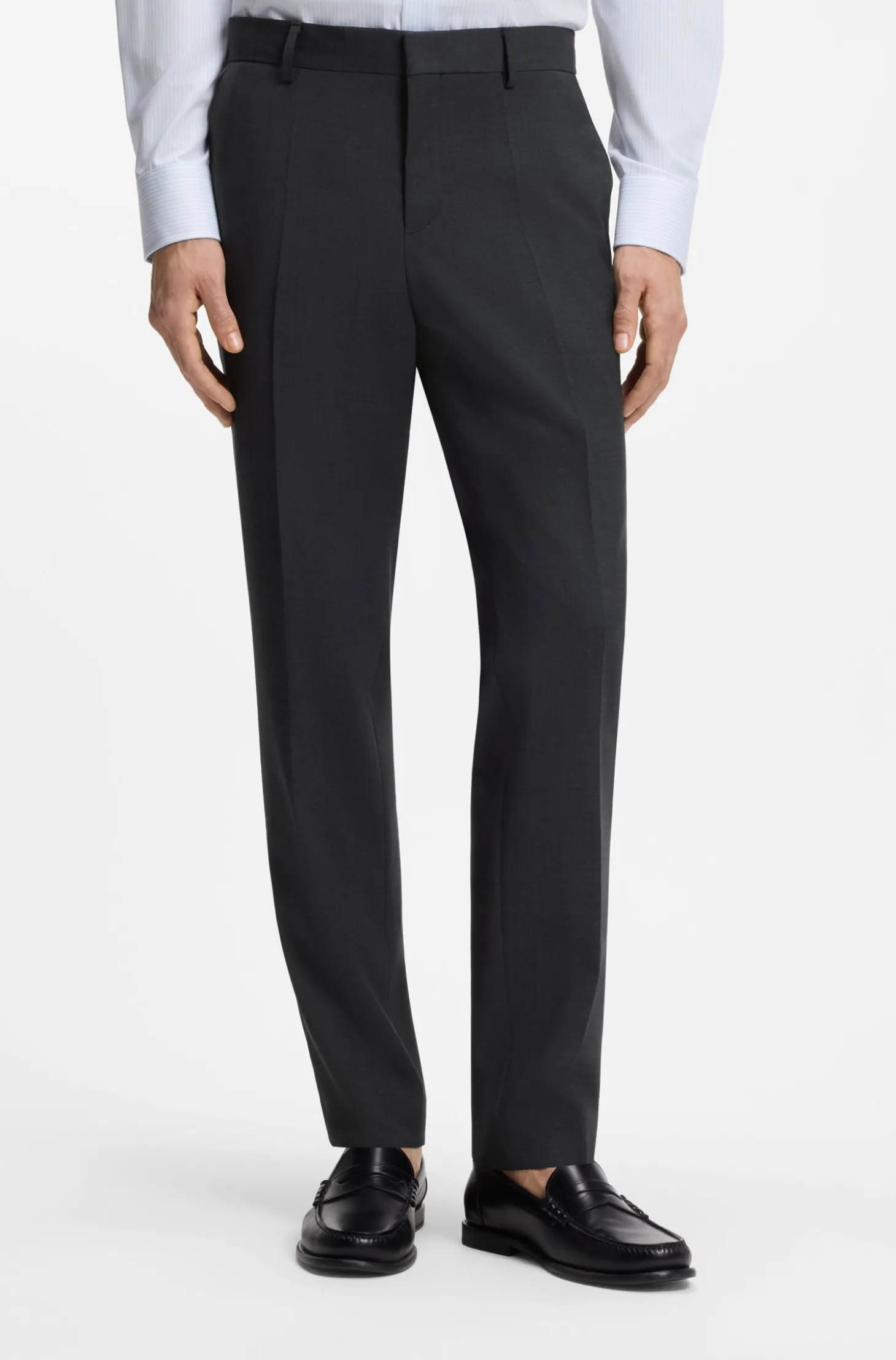 Gemusterte Slim-Fit Hose aus Schurwolle