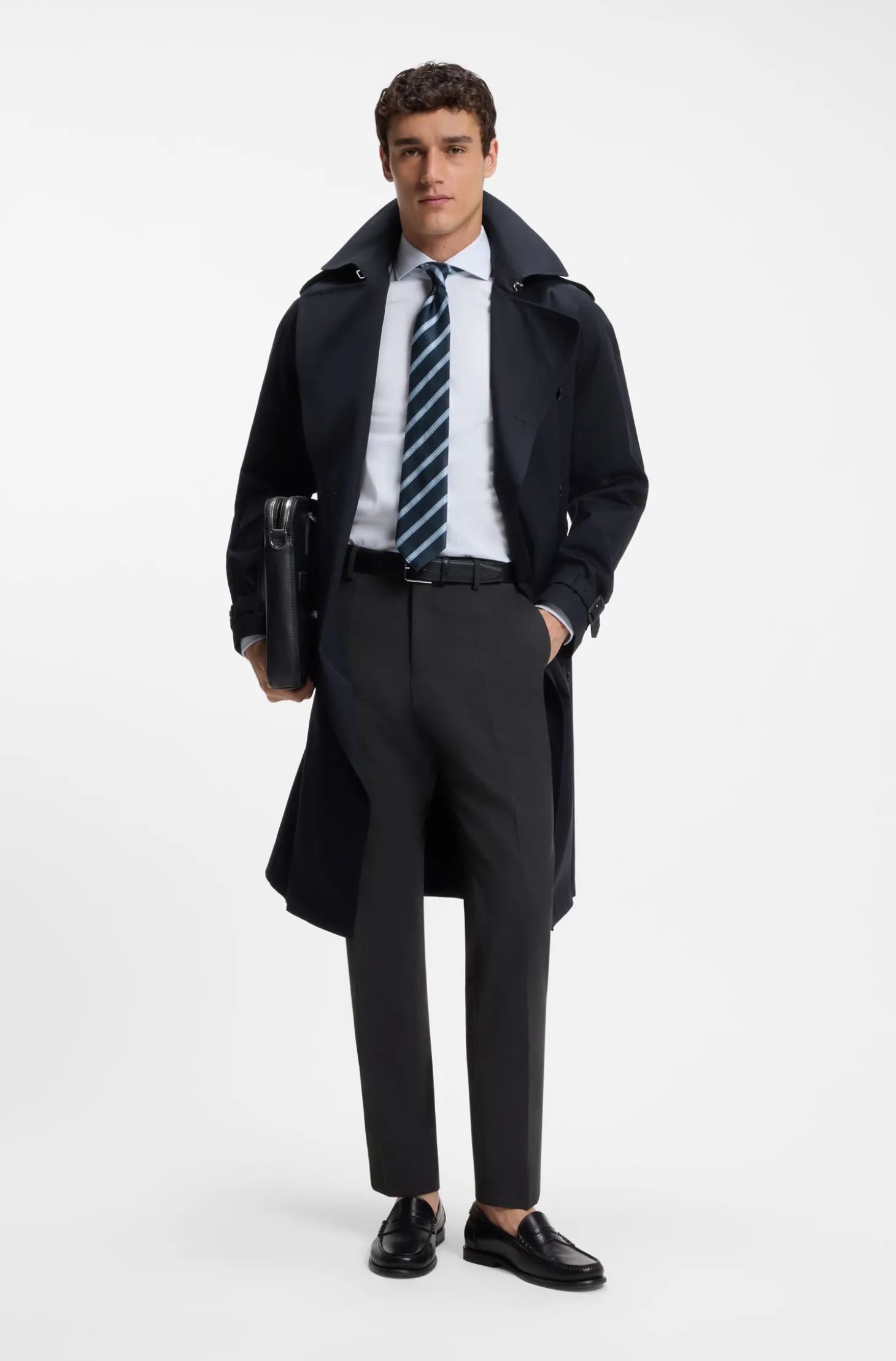 Gemusterte Slim-Fit Hose aus Schurwolle