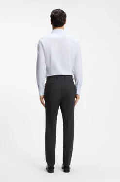 Gemusterte Slim-Fit Hose aus Schurwolle