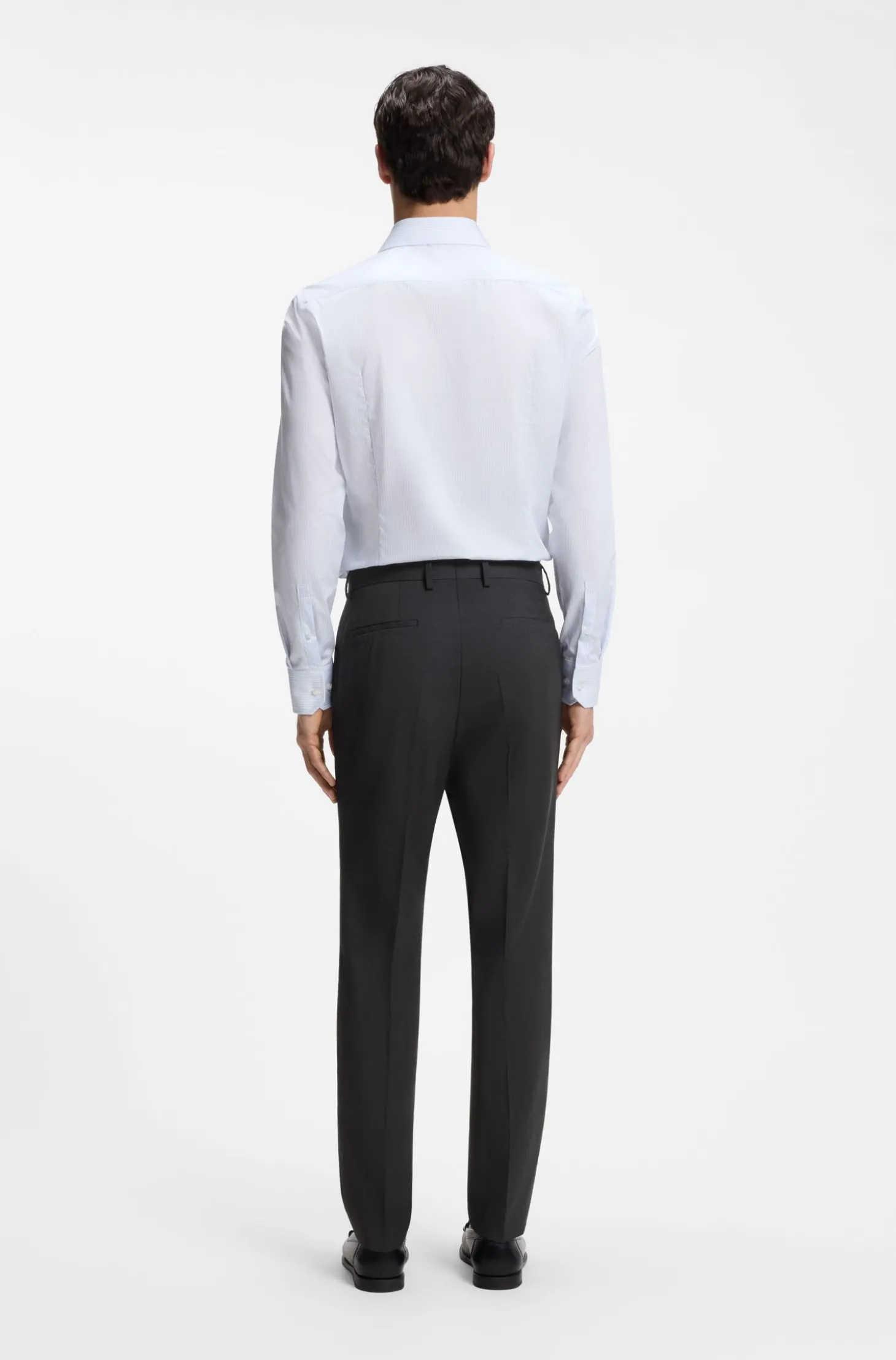 Gemusterte Slim-Fit Hose aus Schurwolle