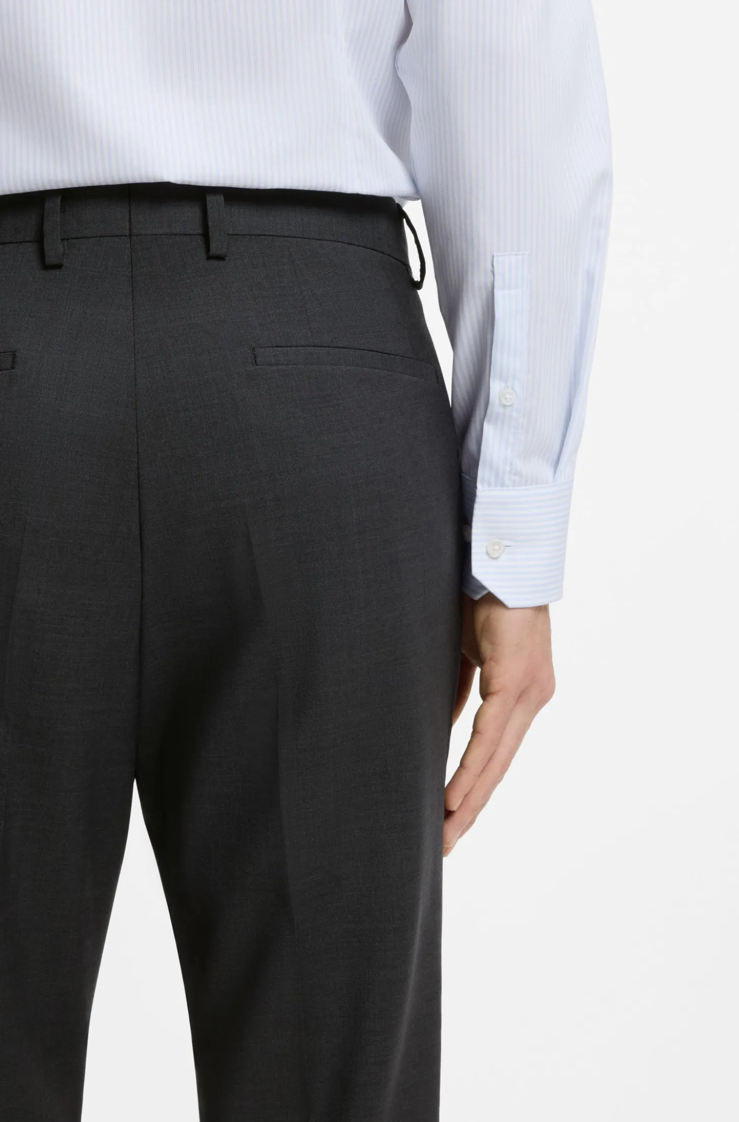 Gemusterte Slim-Fit Hose aus Schurwolle