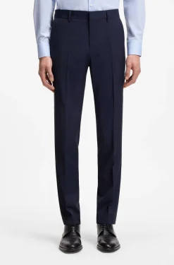 Gemusterte Slim-Fit Hose aus Schurwolle