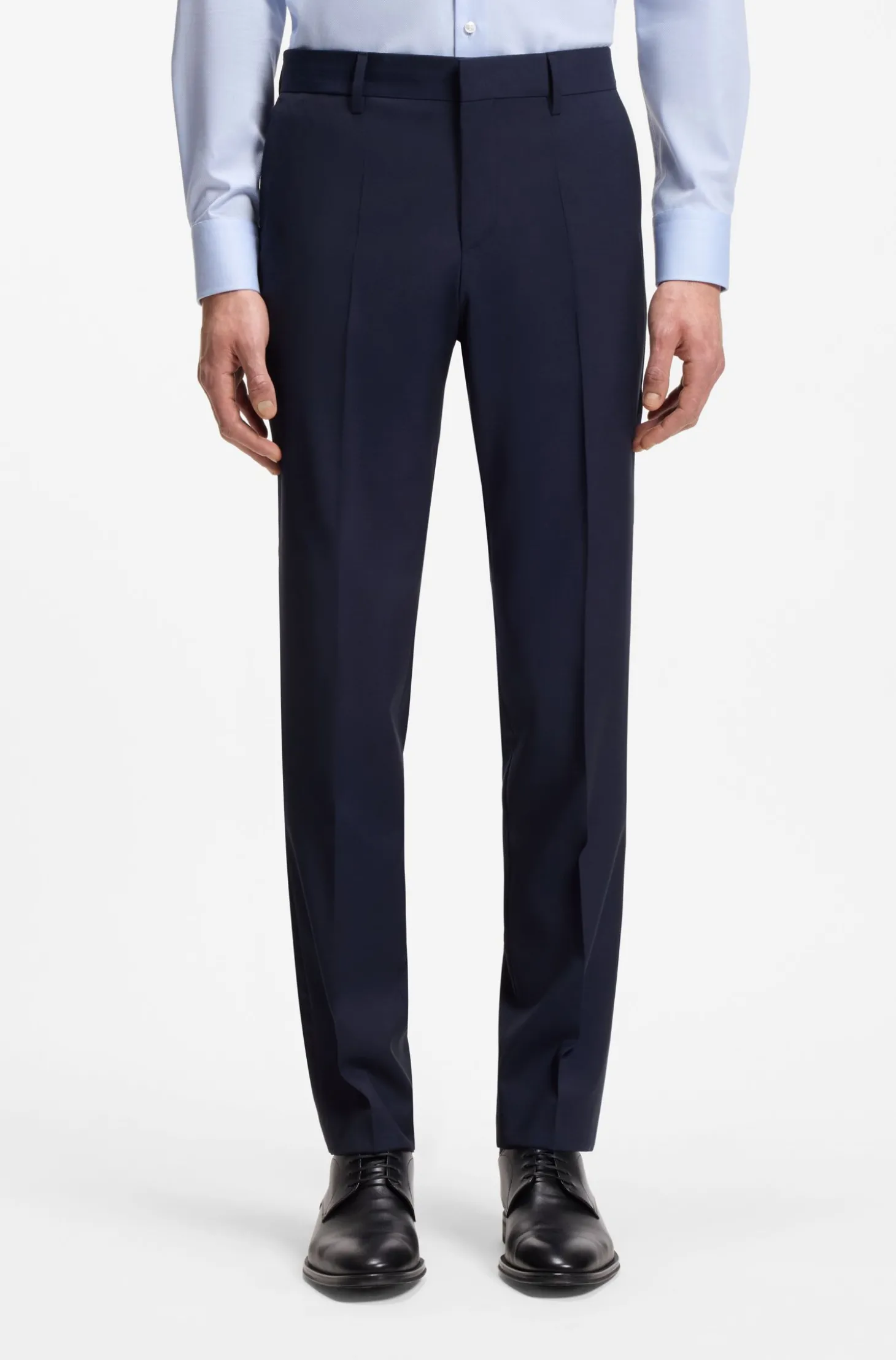 Gemusterte Slim-Fit Hose aus Schurwolle
