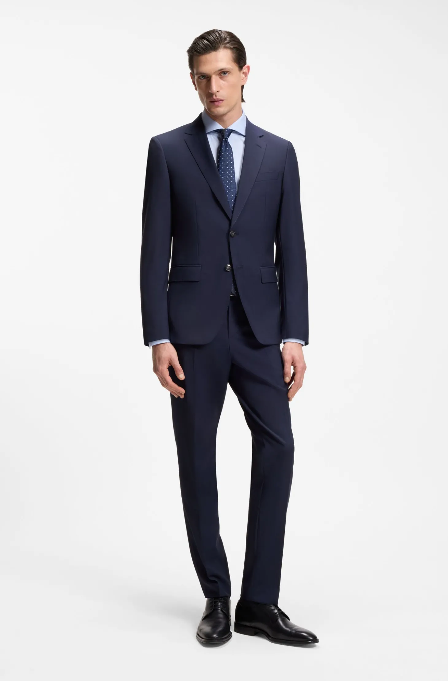 Gemusterte Slim-Fit Hose aus Schurwolle