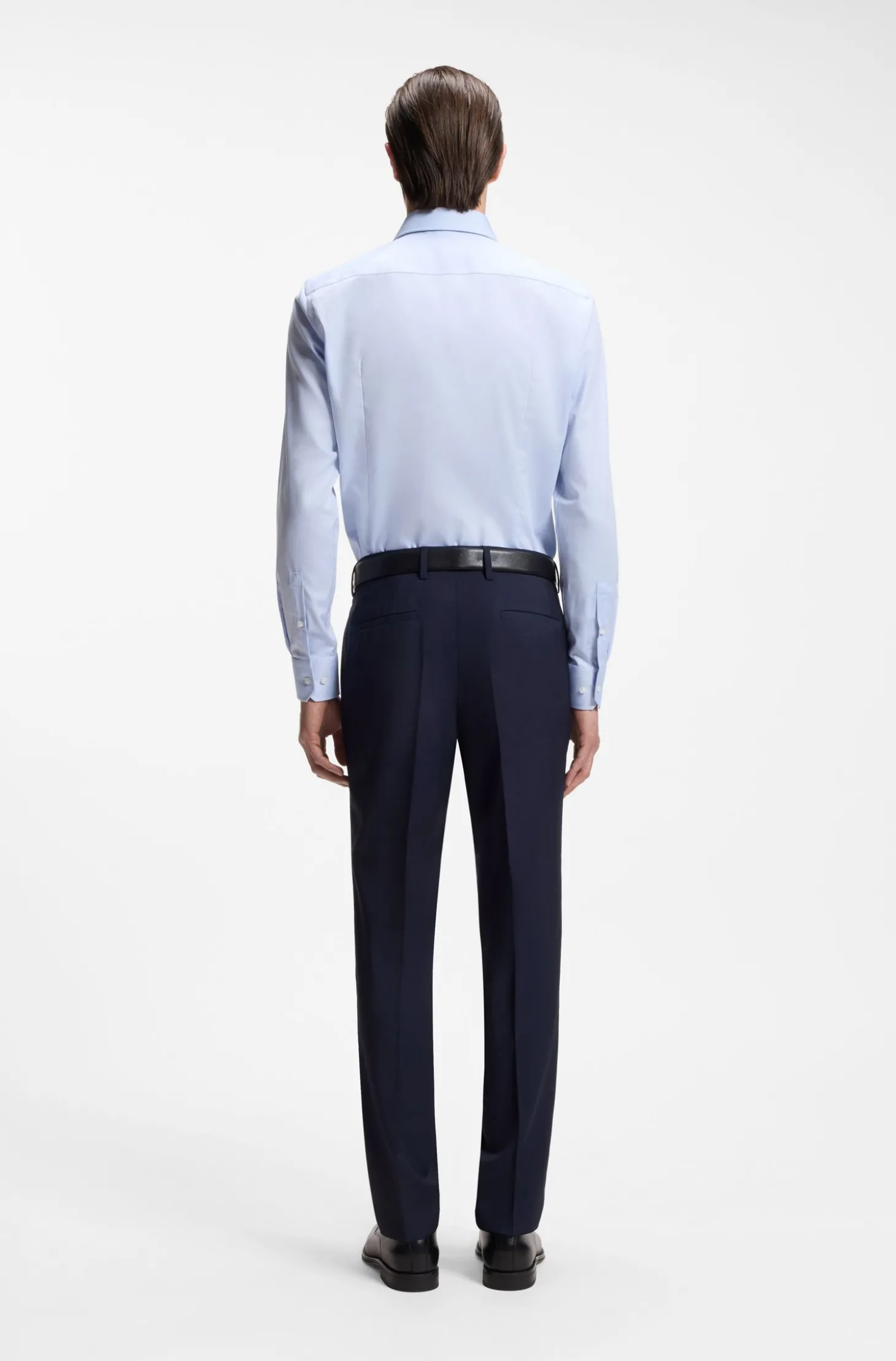 Gemusterte Slim-Fit Hose aus Schurwolle