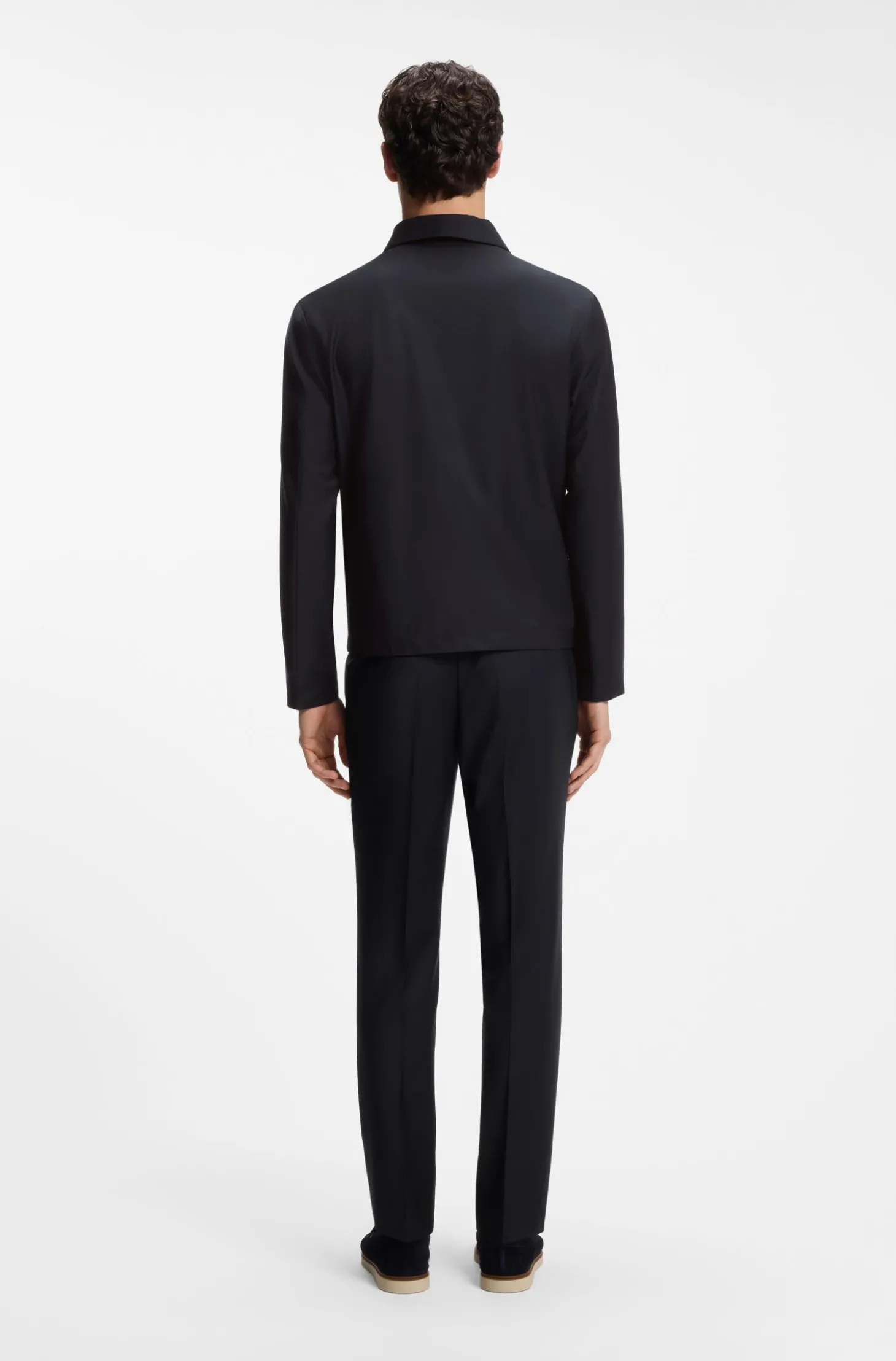 Gemusterte Slim-Fit Jacke aus elastischer Wolle
