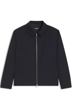 Gemusterte Slim-Fit Jacke aus elastischer Wolle