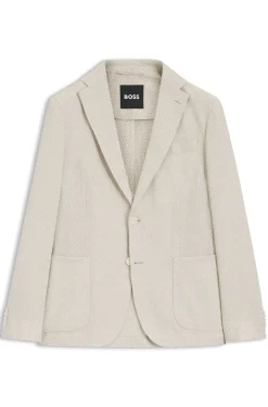 Gemustertes Slim-Fit Sakko aus Baumwoll-Mix