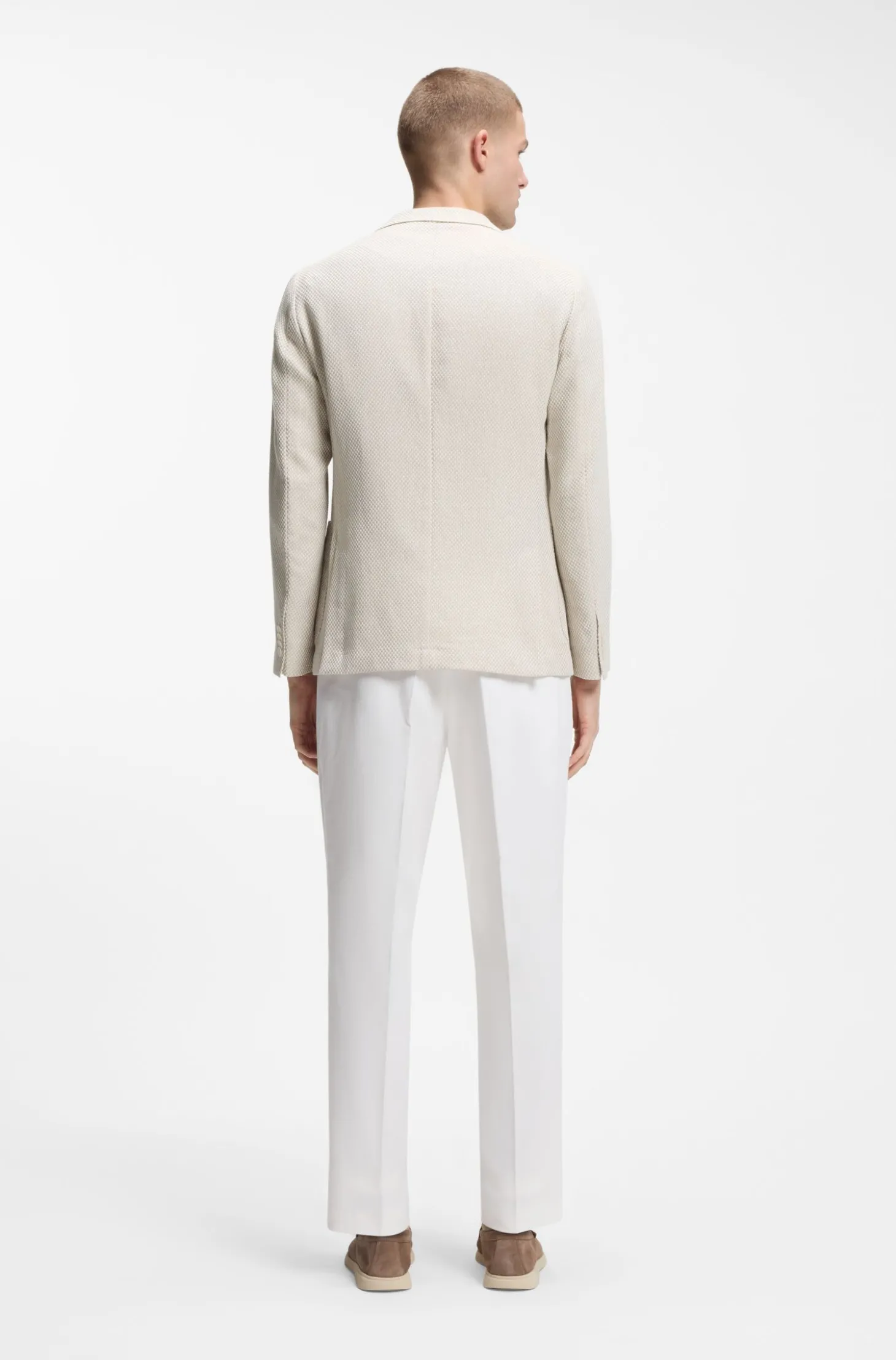 Gemustertes Slim-Fit Sakko aus Baumwoll-Mix