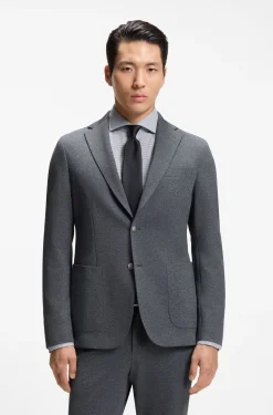 Gemustertes Slim-Fit Sakko aus Stretch-Gewebe