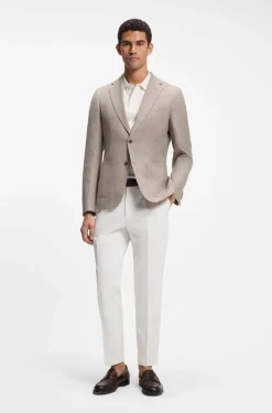 Gemustertes Slim-Fit Sakko aus Schurwoll-Mix