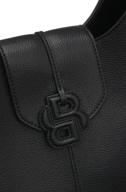 Genarbte Hobo Bag mit Double-B-Monogramm