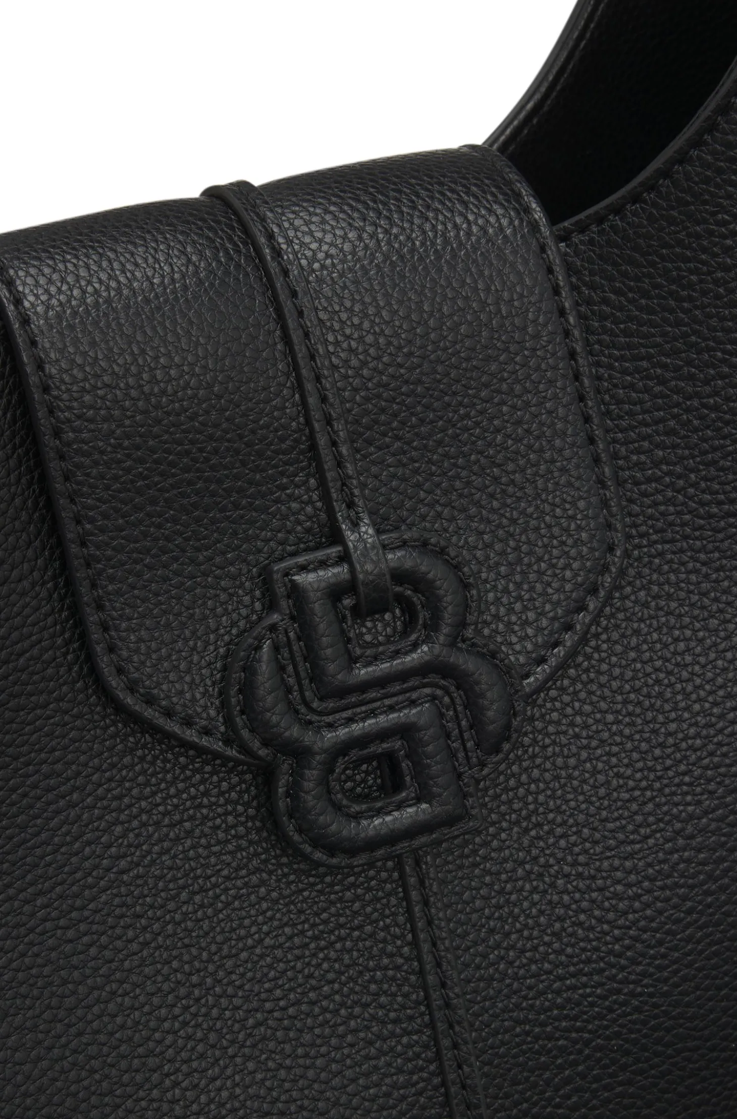 Genarbte Hobo Bag mit Double-B-Monogramm