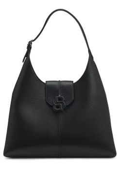 Genarbte Hobo Bag mit Double-B-Monogramm