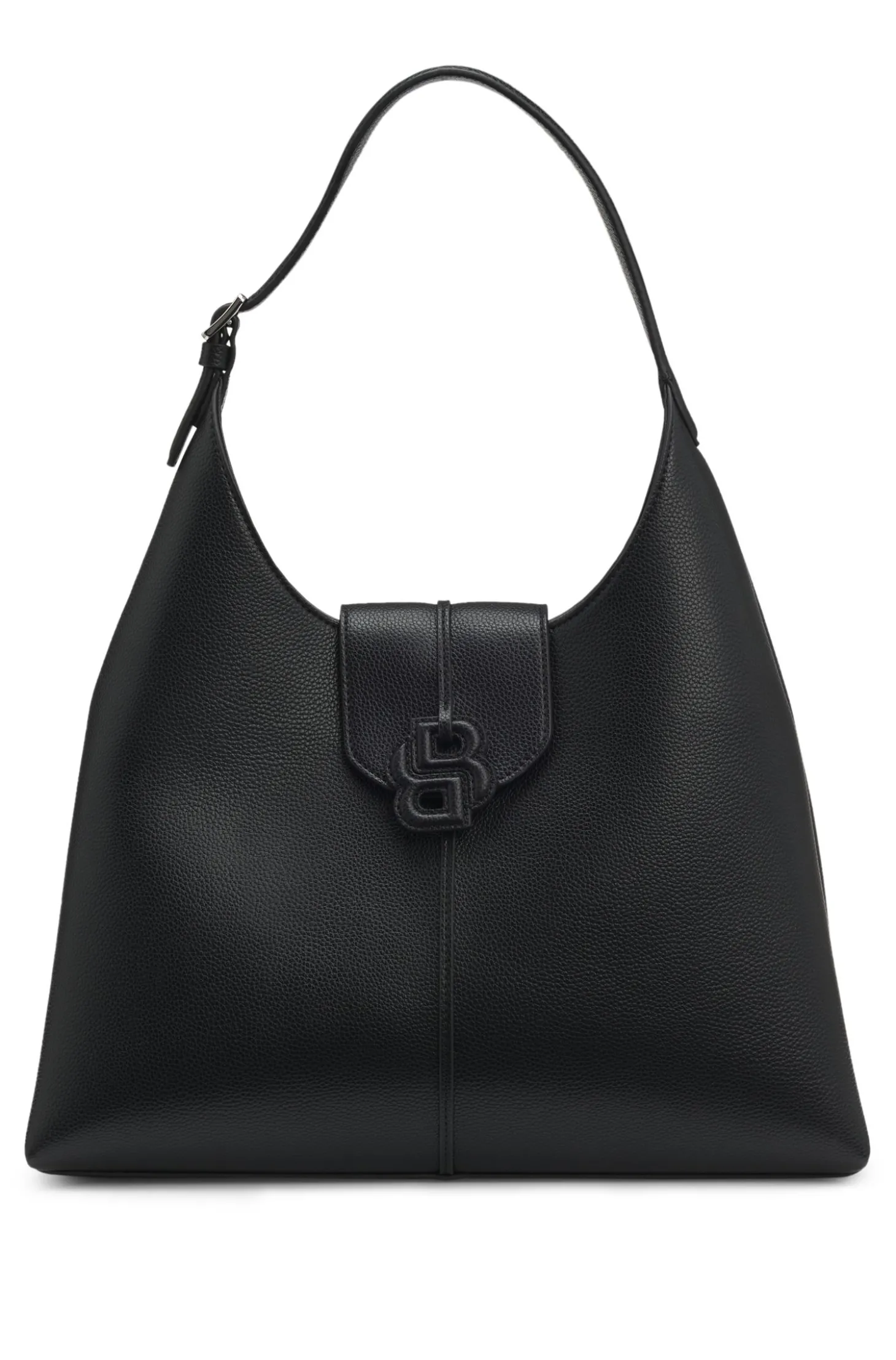 Genarbte Hobo Bag mit Double-B-Monogramm