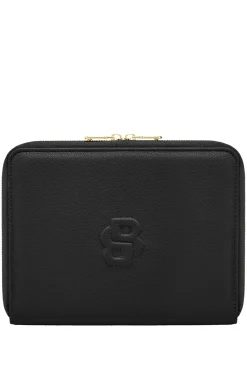 Genarbte schwarze DIN-A5-Konferenzmappe mit Double-B-Monogramm