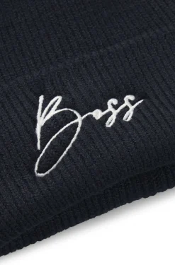 Gerippte Reitsport-Mütze mit Logo-Stickerei