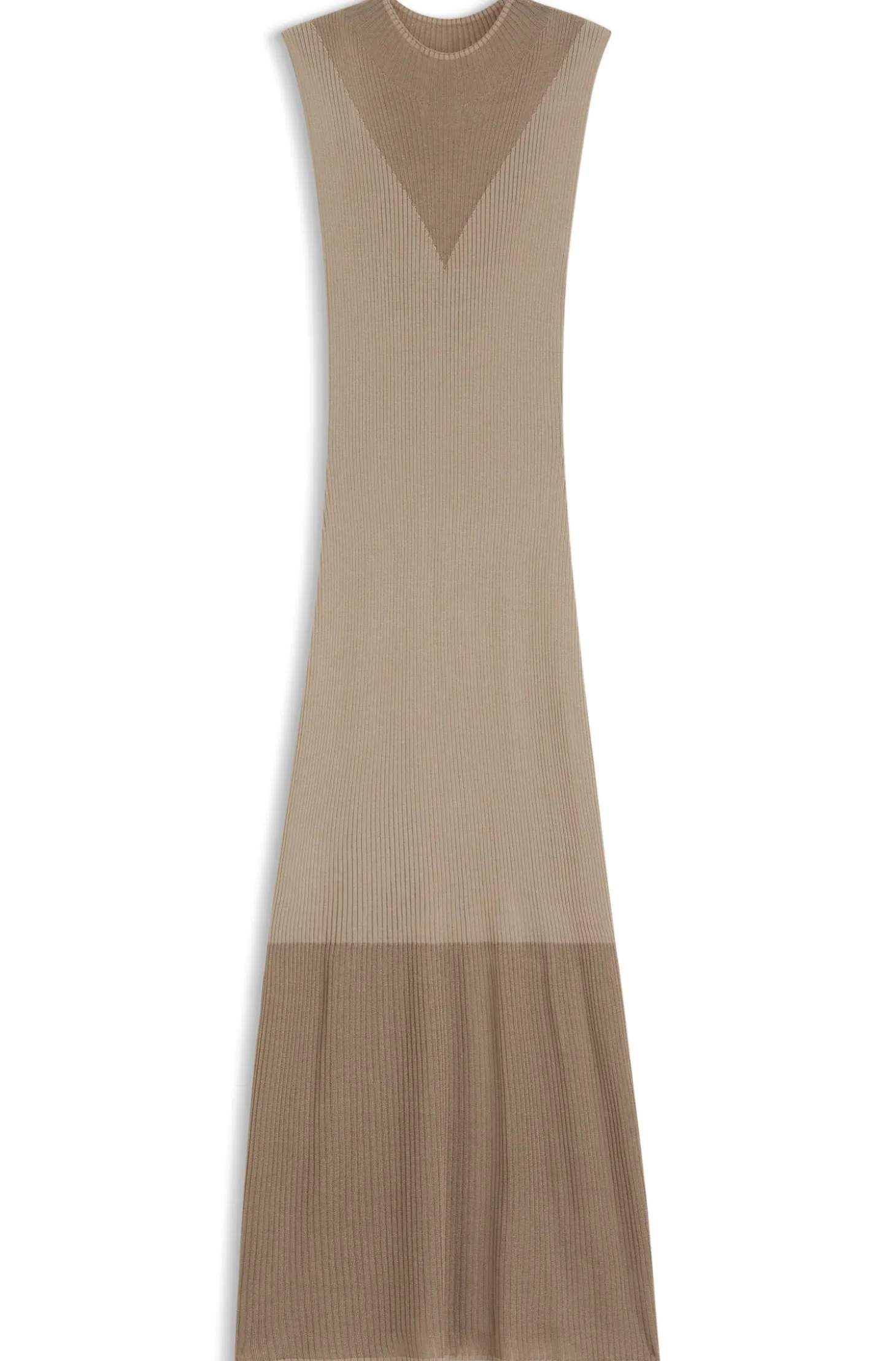 Geripptes Kleid mit Colour-Block-Effekt