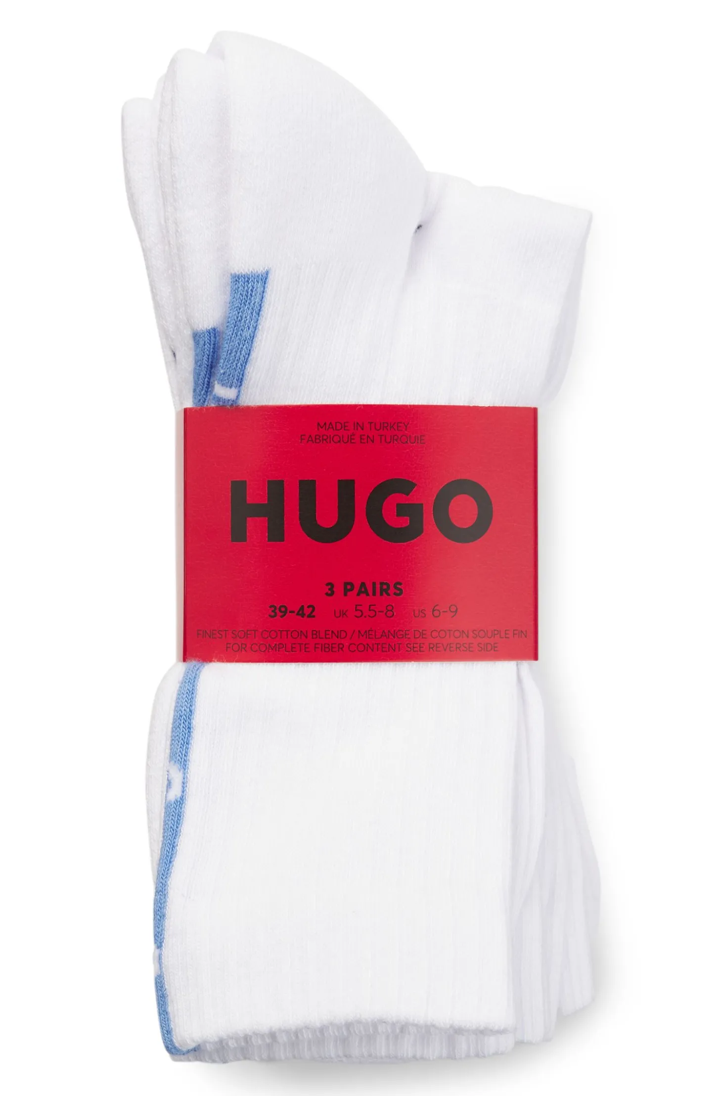 Gerippte Socken aus Baumwoll-Mix mit gepolsterter Sohle im Dreierpack