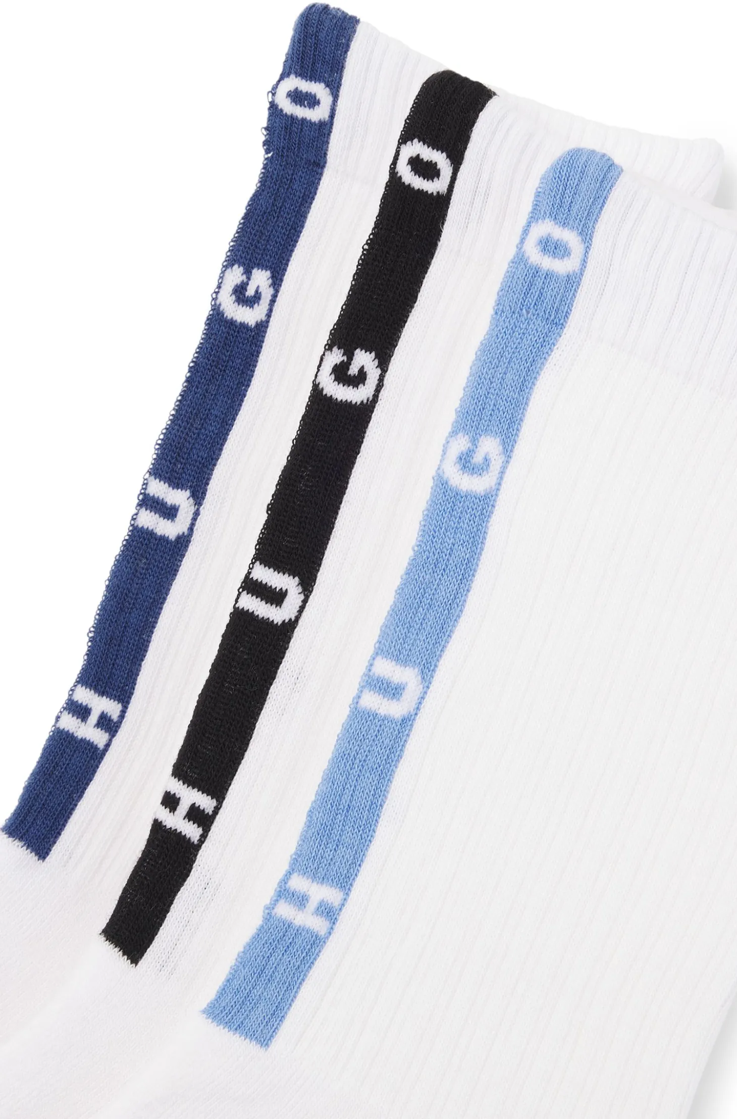 Gerippte Socken aus Baumwoll-Mix mit gepolsterter Sohle im Dreierpack