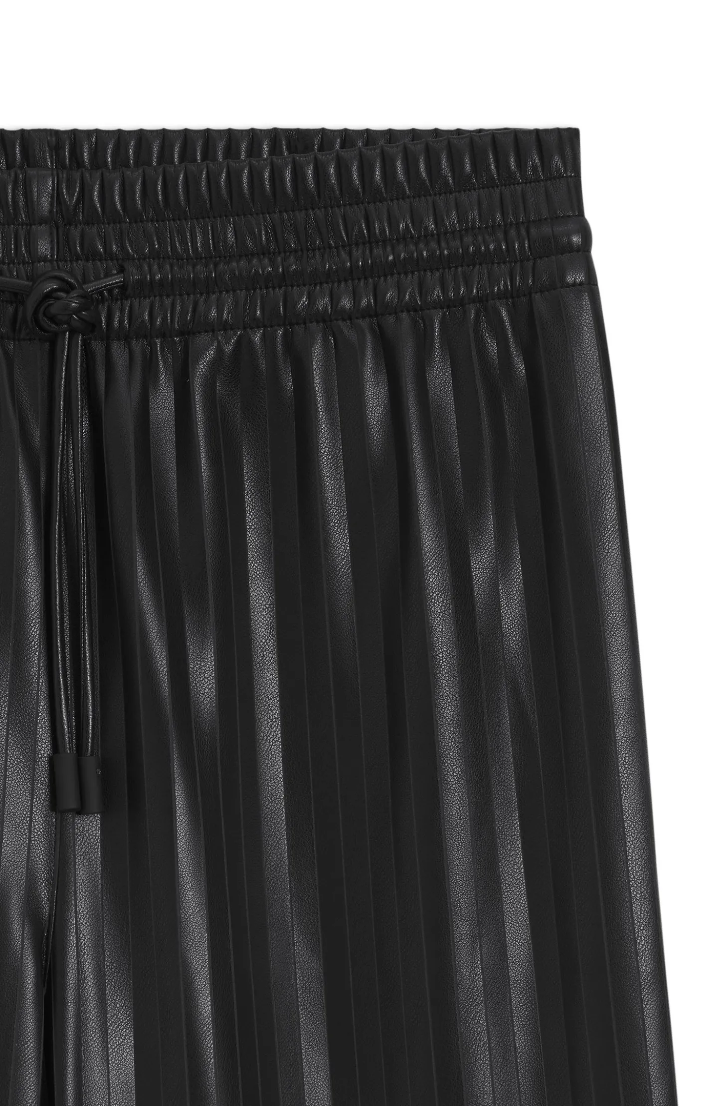 Gestreifte Relaxed-Fit Hose aus Kunstleder mit weitem Beinverlauf