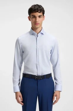 Gestreiftes Slim-Fit Business-Hemd aus Baumwolle