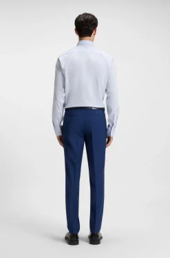 Gestreiftes Slim-Fit Business-Hemd aus Baumwolle