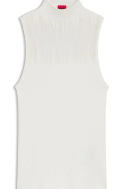 Gestricktes Top mit transparenter Partie