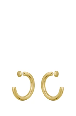 Goldfarbene Creolen mit Logo-Detail