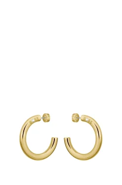 Goldfarbene Creolen mit Logo-Detail