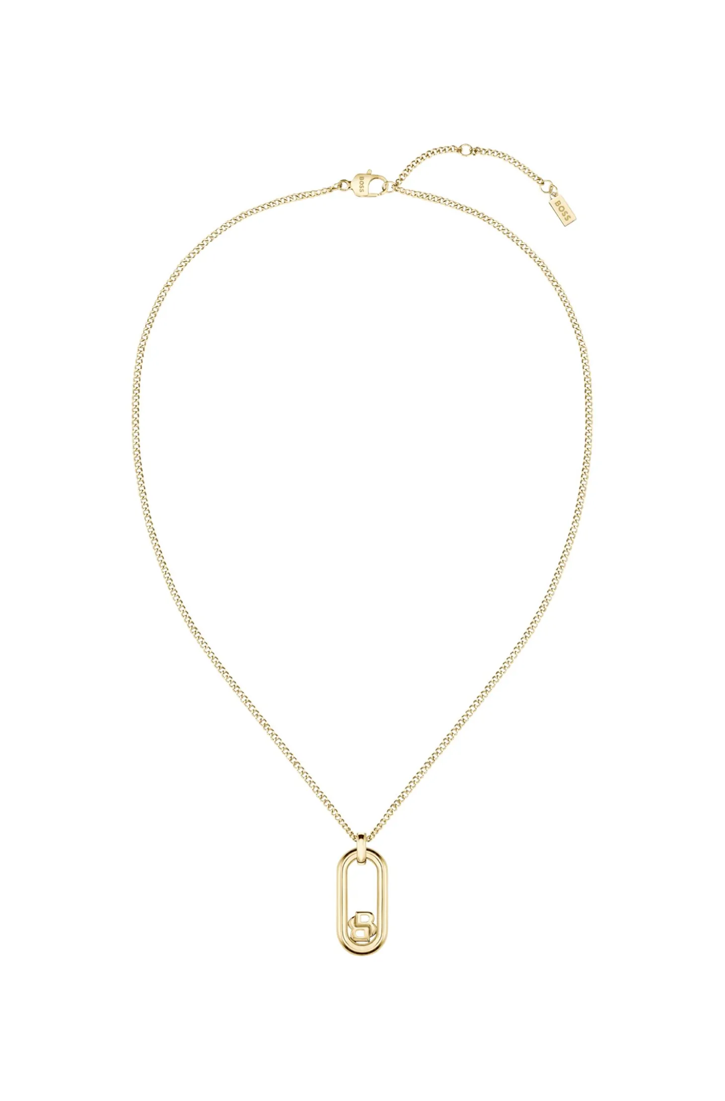 Goldfarbene Halskette mit Double-B-Monogramm-Anhänger