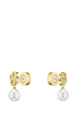 Goldfarbene Ohrringe mit Double-B-Monogramm