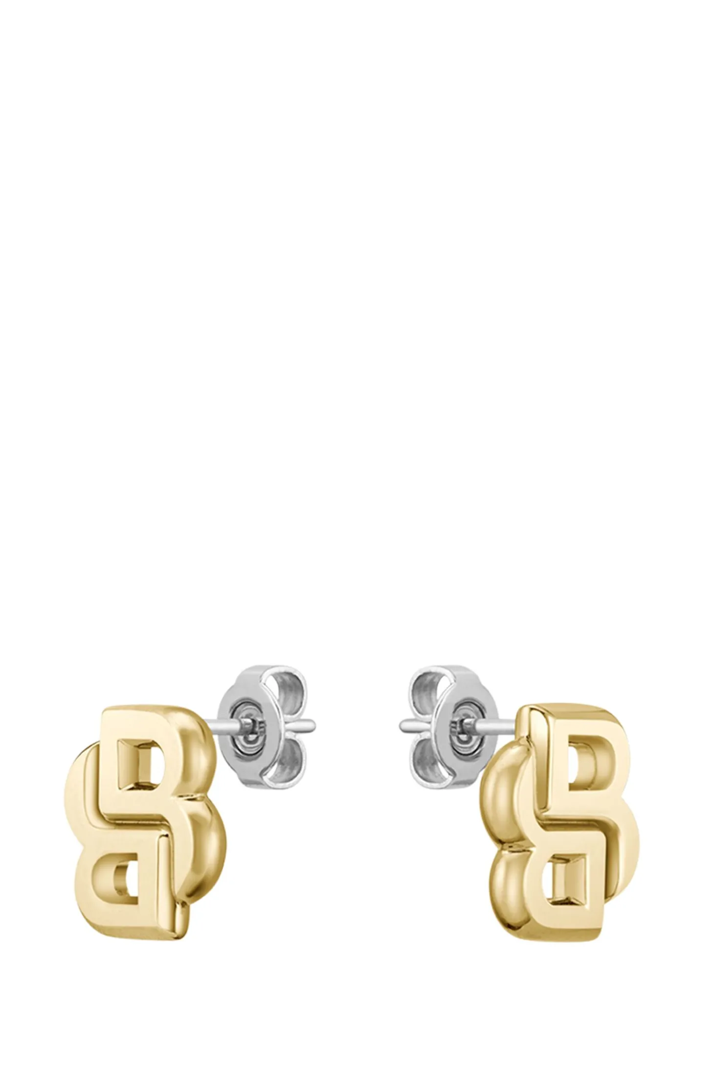 Goldfarbene Ohrringe mit Double-B-Monogramm