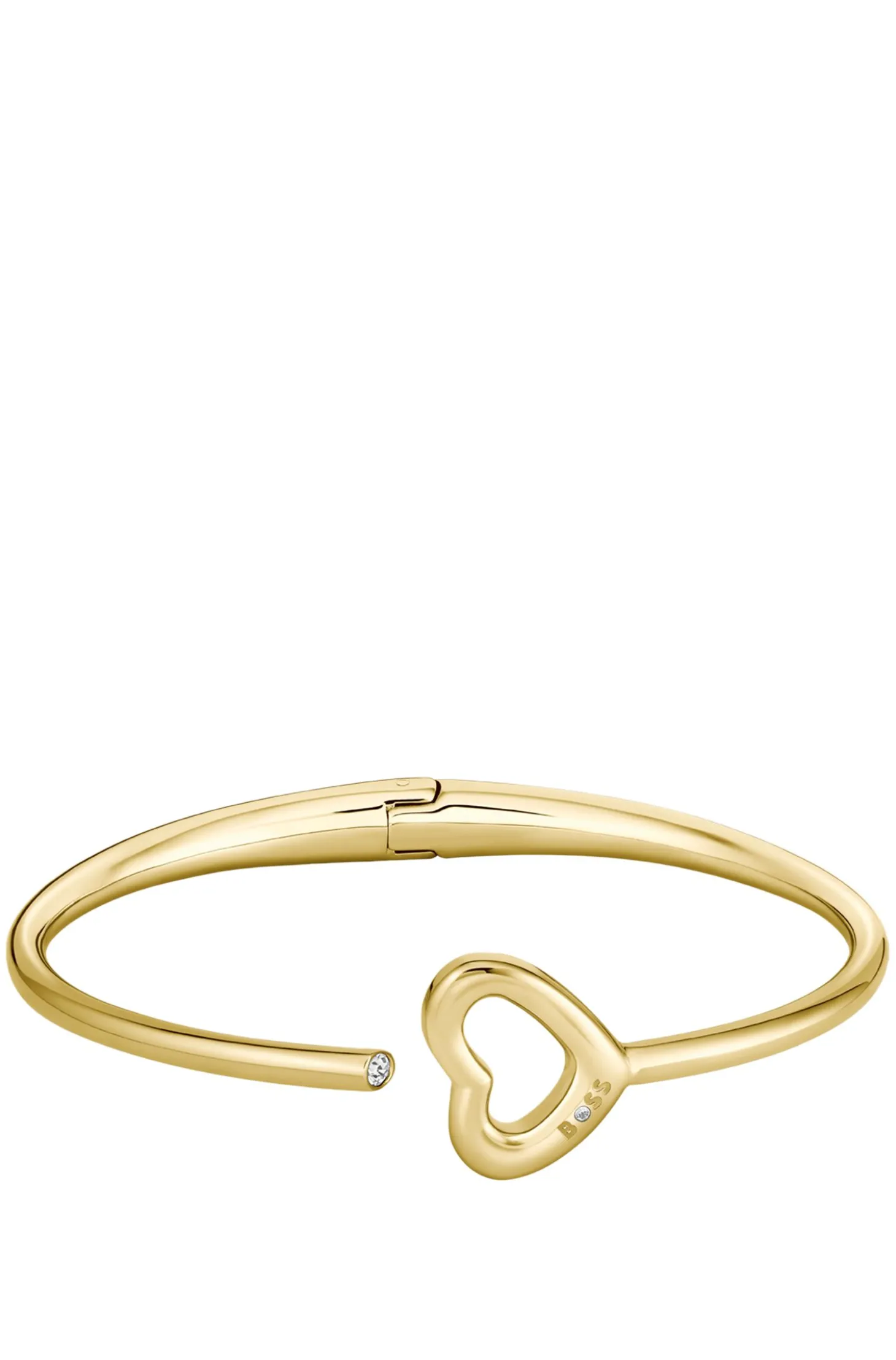 Goldfarbener Armreif mit Herz-Detail