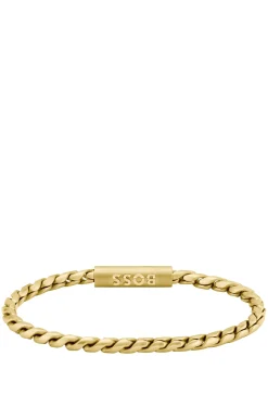 Goldfarbenes Armband mit geflochtener Kette