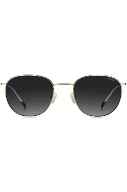 Goldfarbene Sonnenbrille mit Logo-Detail