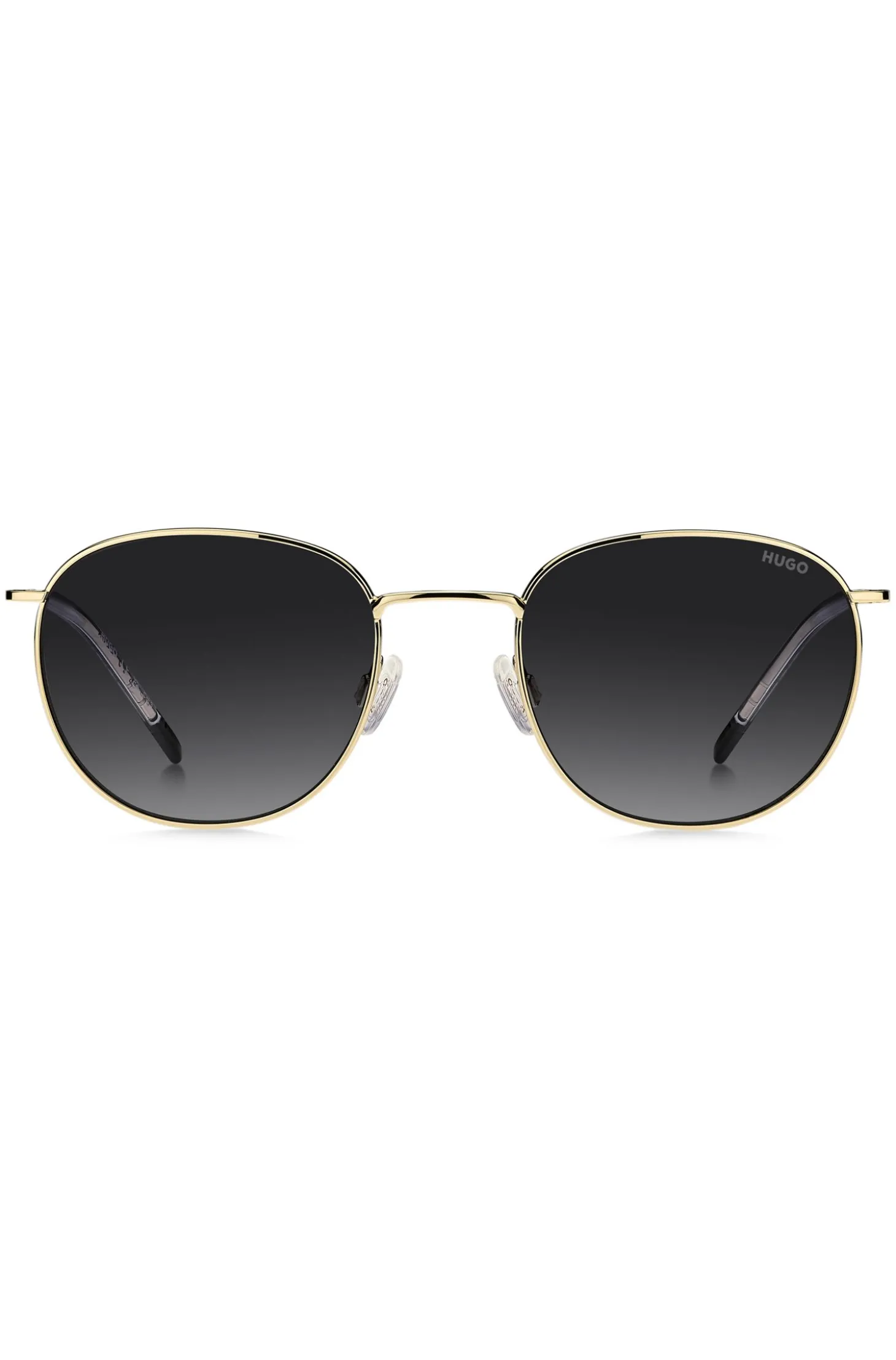 Goldfarbene Sonnenbrille mit Logo-Detail