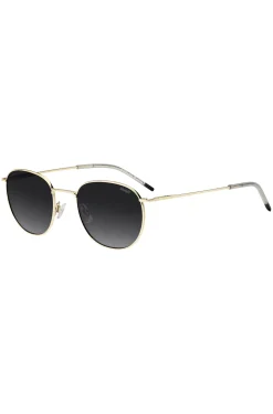 Goldfarbene Sonnenbrille mit Logo-Detail