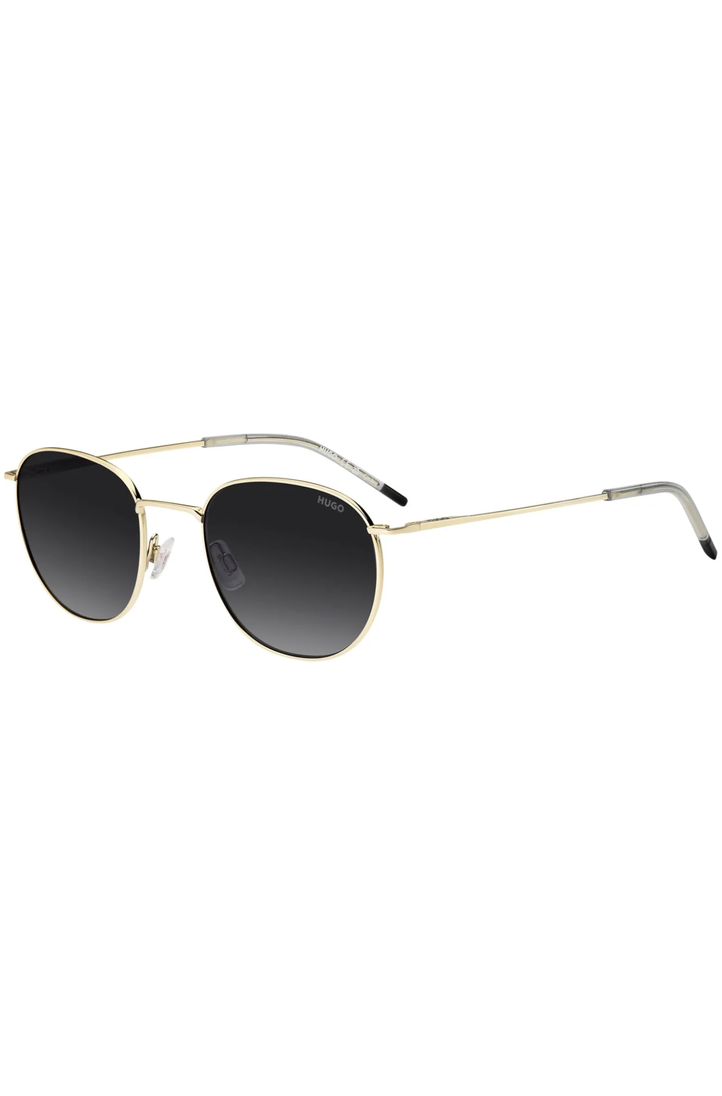 Goldfarbene Sonnenbrille mit Logo-Detail