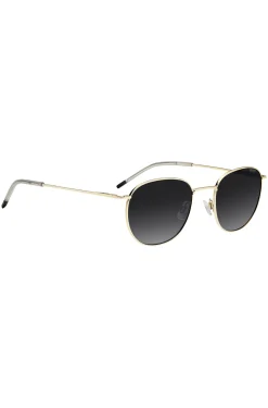 Goldfarbene Sonnenbrille mit Logo-Detail