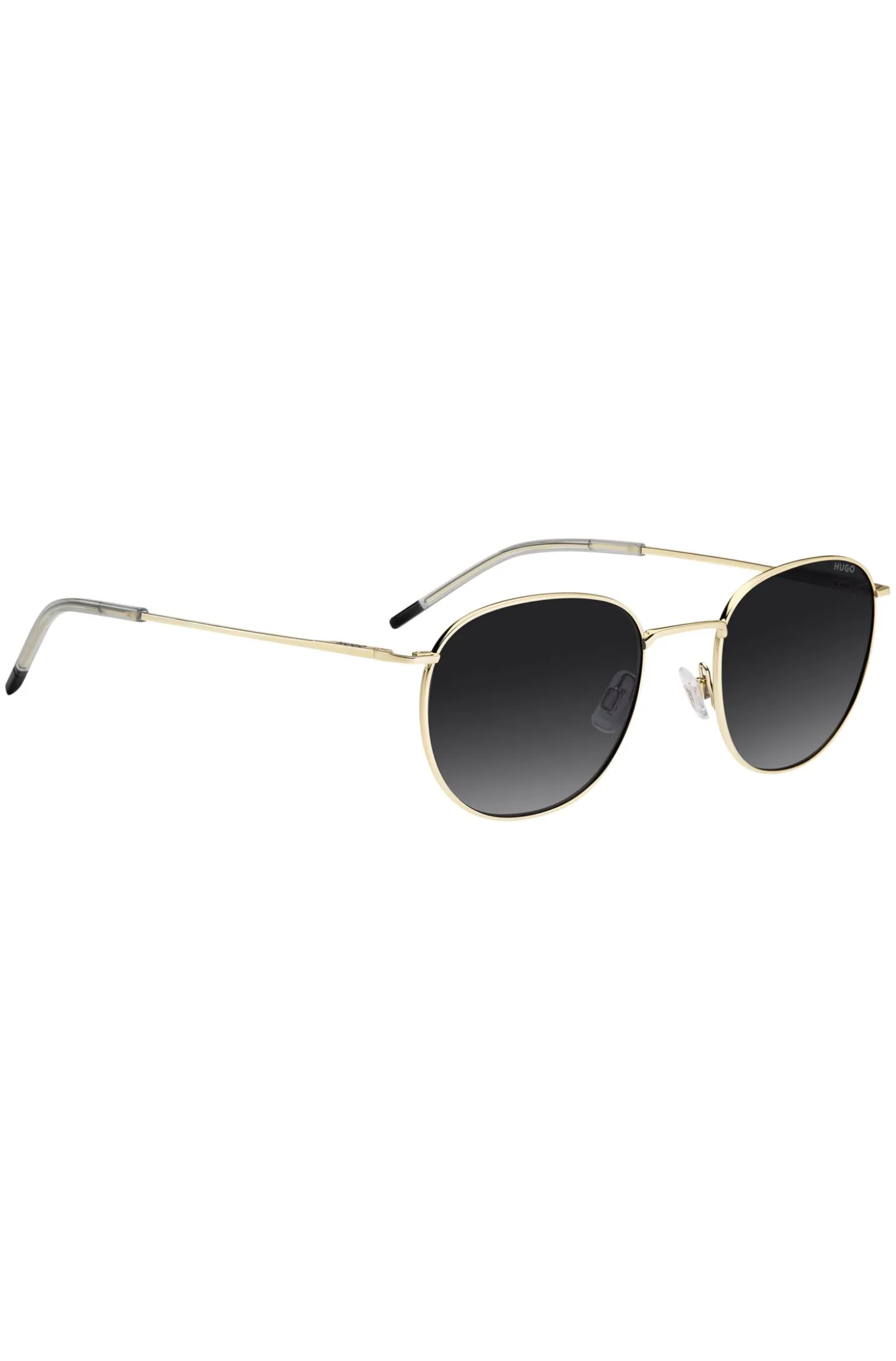 Goldfarbene Sonnenbrille mit Logo-Detail