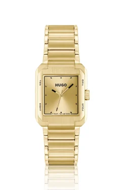Goldfarbene Uhr mit Gliederarmband