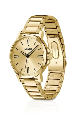 Goldfarbene Uhr mit tonalem Zifferblatt und Armband
