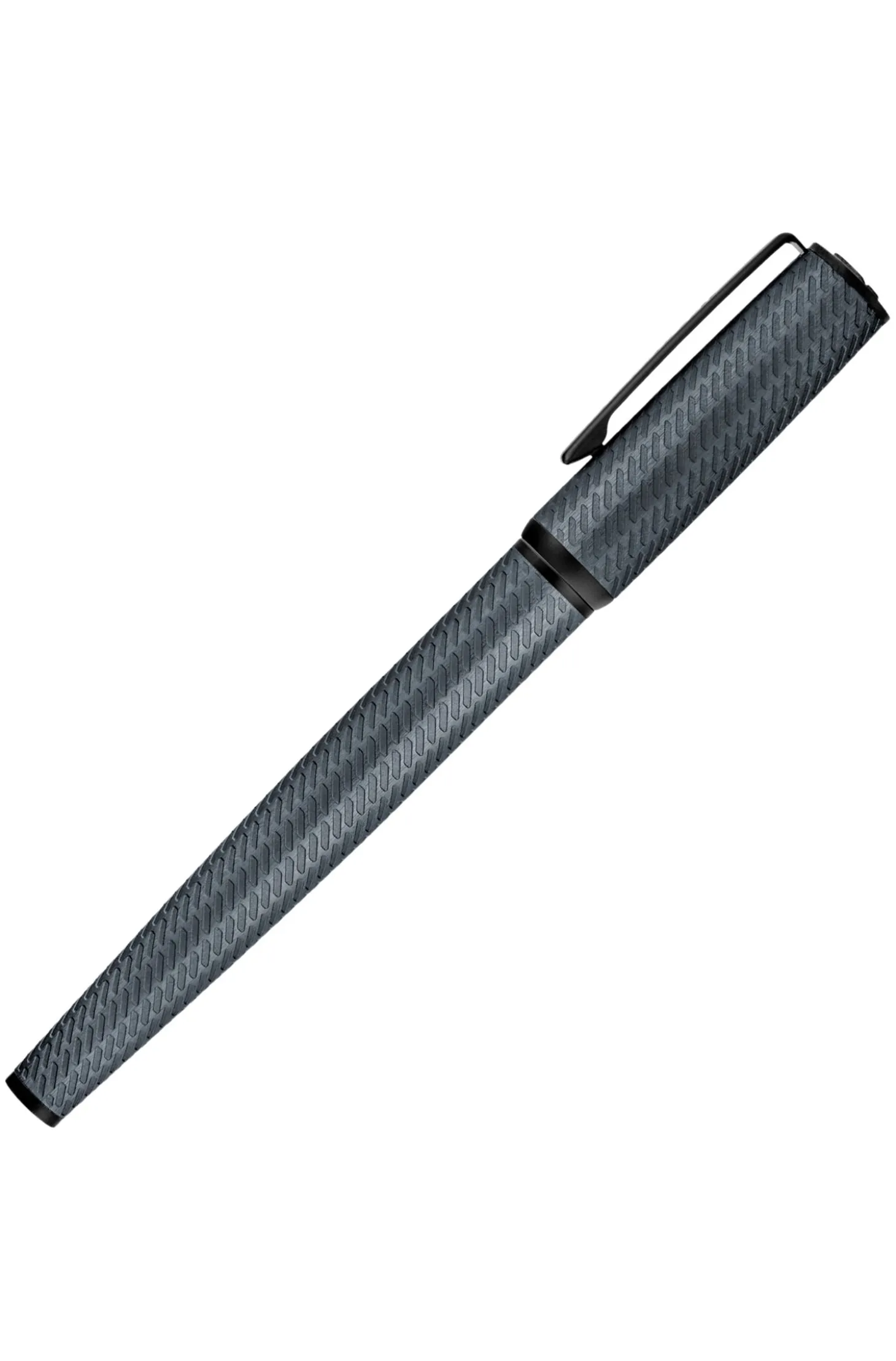 Grauer Tintenroller aus Aluminium mit Gravur in Mesh-Optik