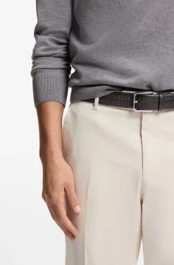 Gürtel aus gewebtem Leder mit Dornschließe