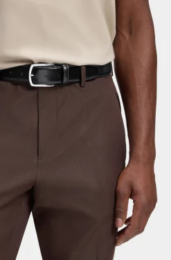 Gürtel aus italienischem Leder mit polierter Logo-Schließe